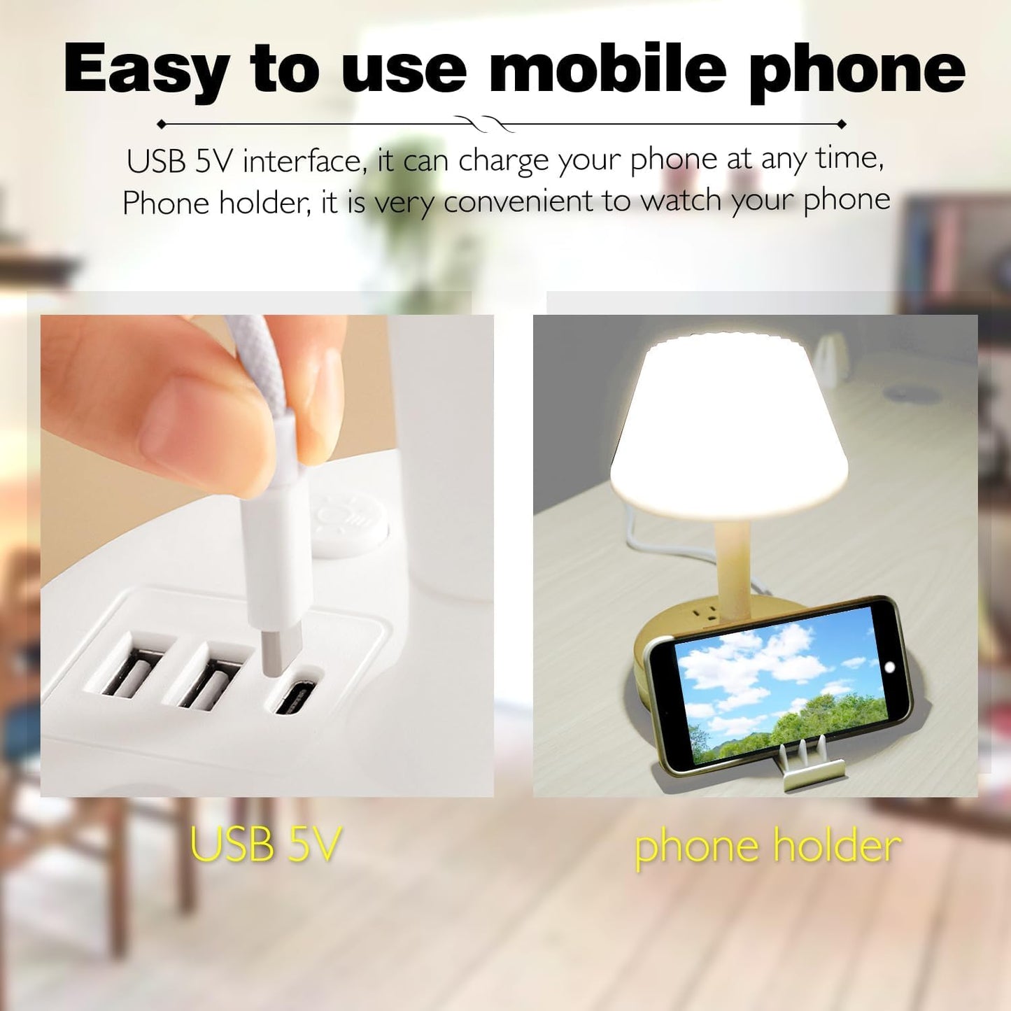๐ 3-in-1 Dimmable LED Table Lamp โ Light | Charge | Organise