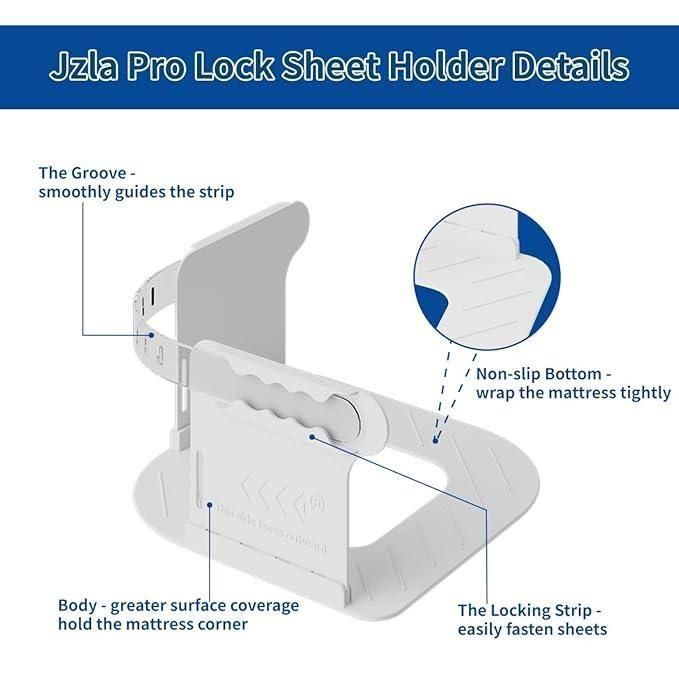 🛏️ Bedsheet Lock Holder (4pc) – Secure, Firm & Slip-Free Bedding Solution