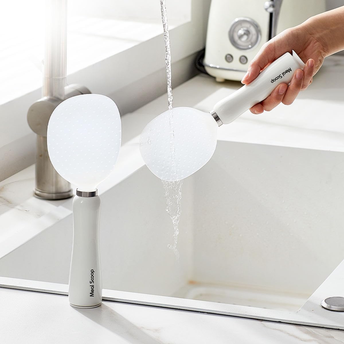 🍚 Self-Standing Rice Scoop Spoon with Non-Stick Coating (Pack of 2)