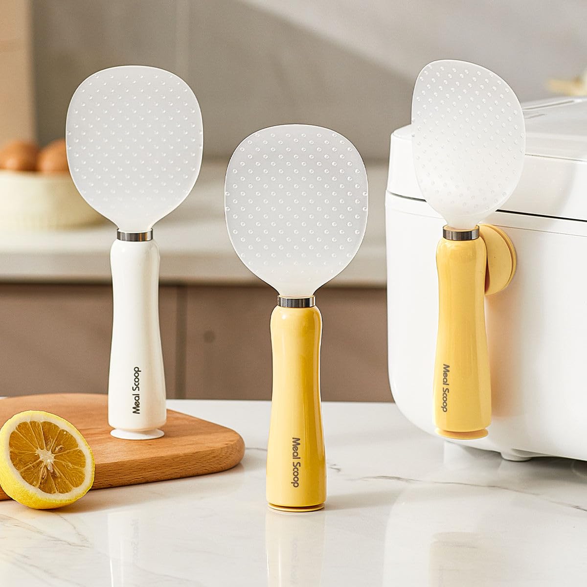 🍚 Self-Standing Rice Scoop Spoon with Non-Stick Coating (Pack of 2)