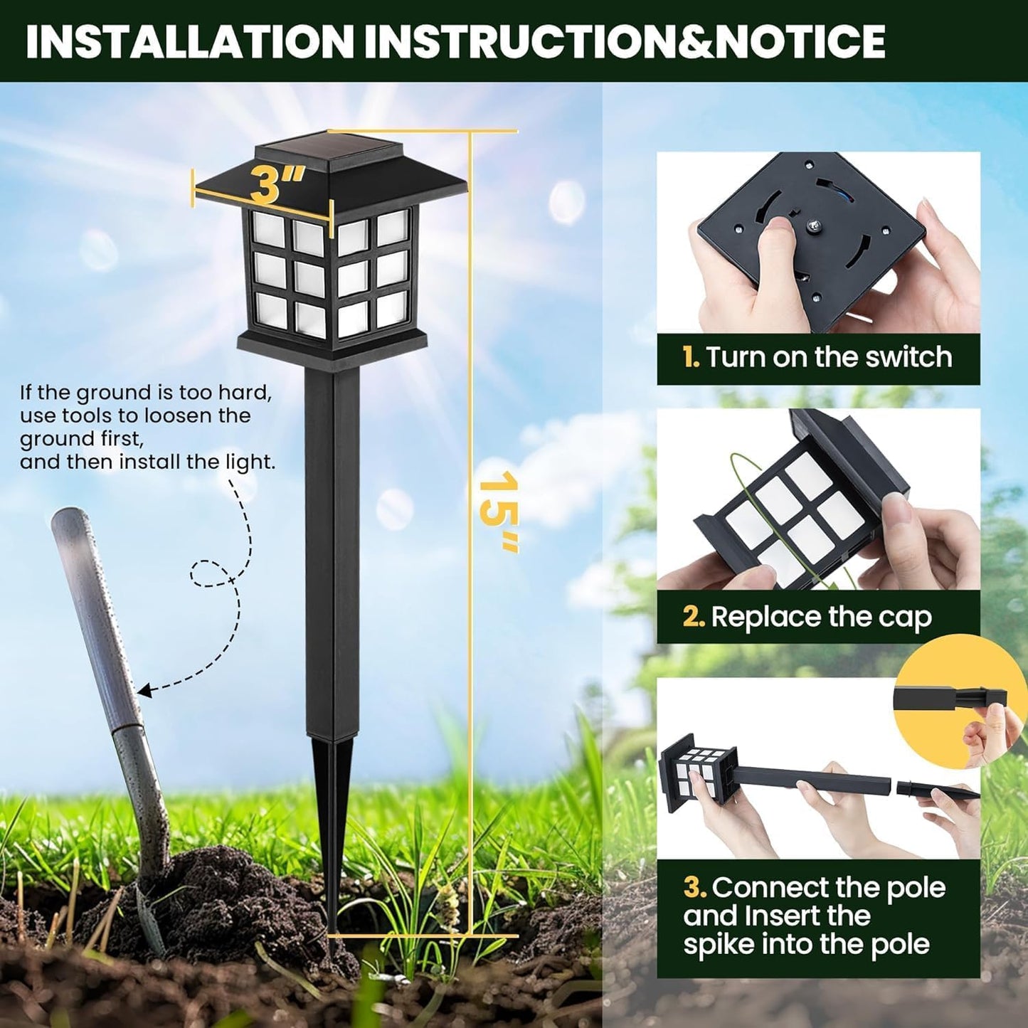 🌞 Solar Garden Yard Light (Pack of 6)