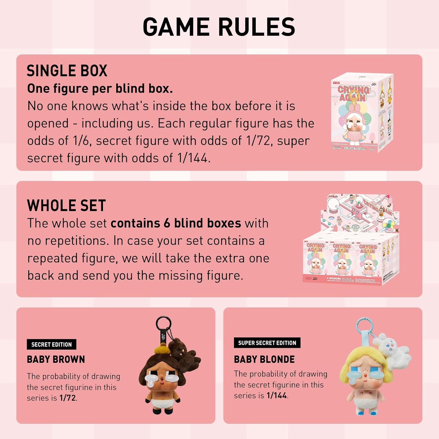 Crybaby Series Face Plush Blind Box Doll