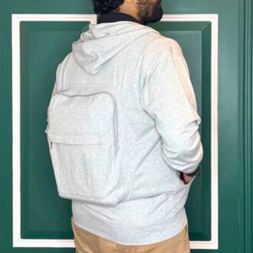 Solid Custom Backpack Zip Up Hoodie