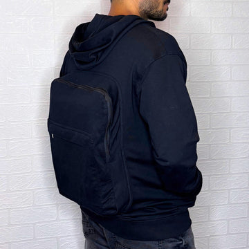 Solid Custom Backpack Zip Up Hoodie